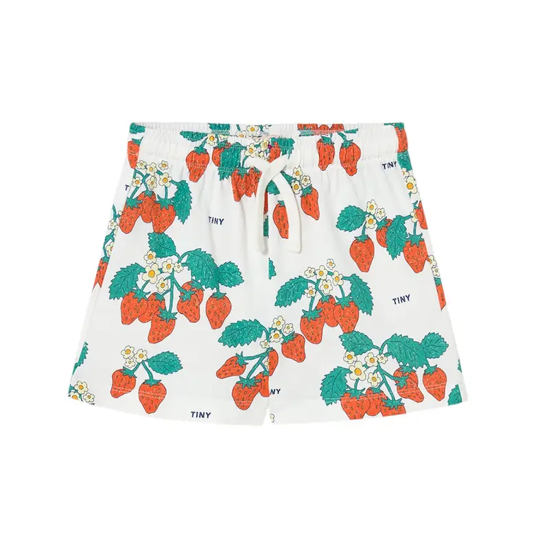 Strawberries Shorts in Off White by Tinycottons