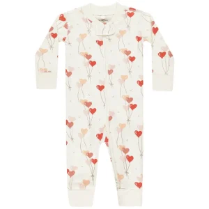 Zip Long Sleeve Sleeper in Heart Balloons by Quincy Mae