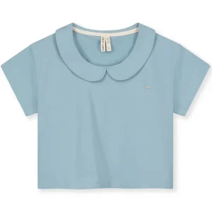 Boxy Collar Top in Sky by Gray Label