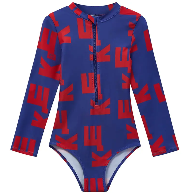 Cloud Sleeve Swimsuit in Klein Blue / Red by Wynken - Last Ones In Stock - 8-14 Years