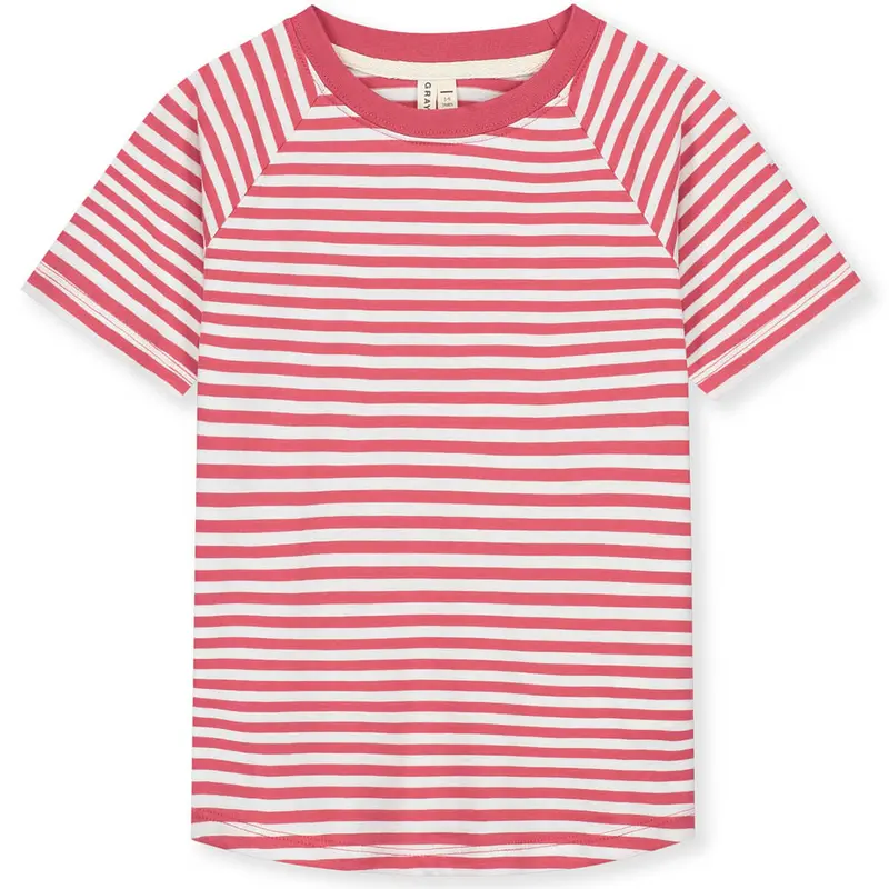 Crewneck Tee in Cherry / Off White by Gray Label