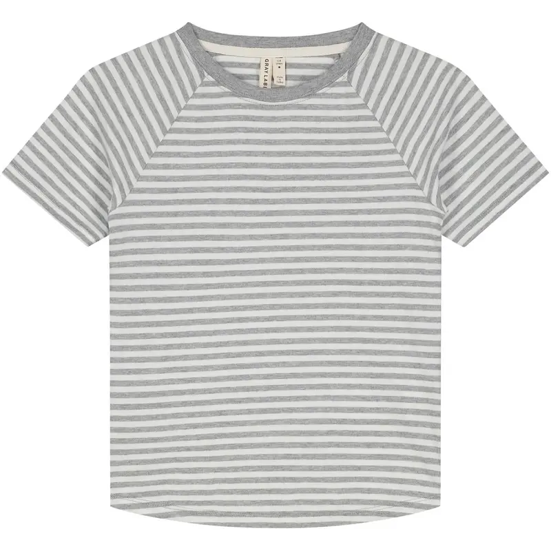 Crewneck Tee in Grey Melange / Off White by Gray Label
