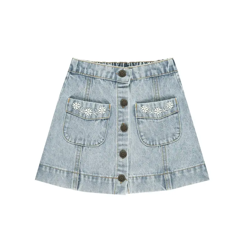Denver Mini Skirt in Light Wash Denim by Rylee & Cru - Last One In Stock - 2-3 Years