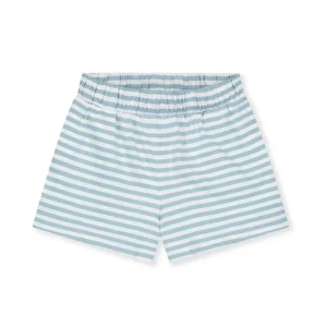 Elasticated Shorts in Sky / Off White by Gray Label