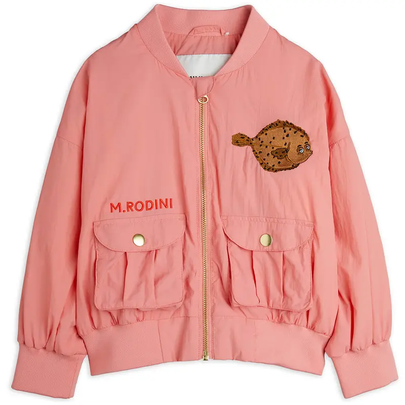 Flundra Baseball Jacket in Pink by Mini Rodini - Last One In Stock - 9-11 Years