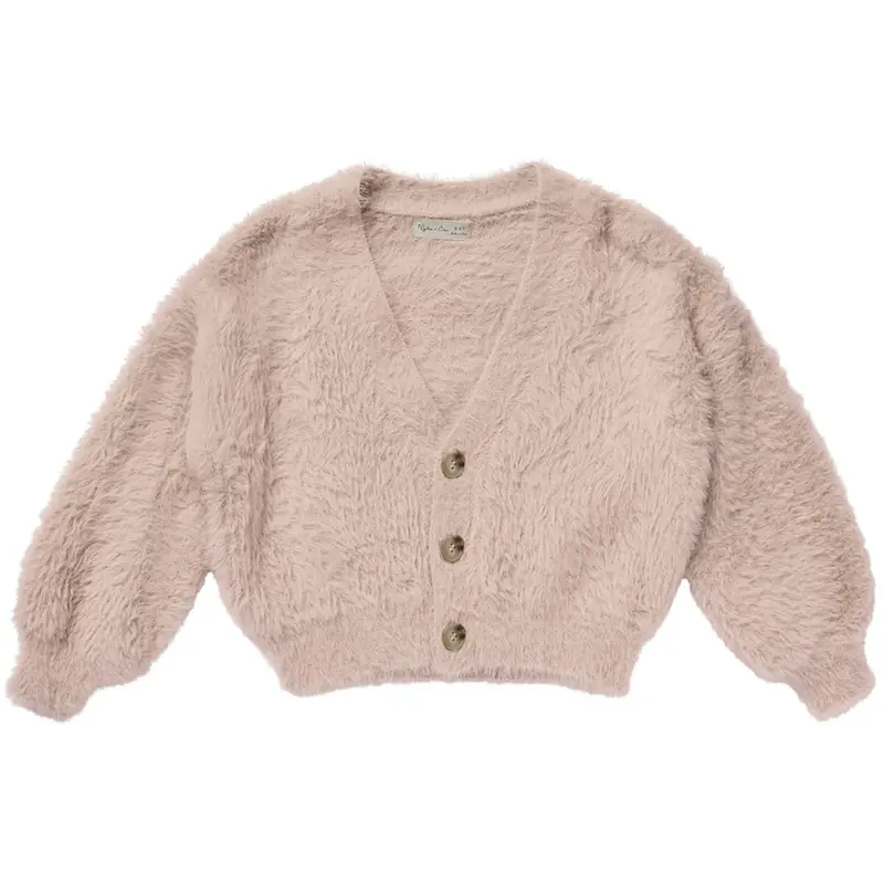 Fuzzy Cardigan in Blush by Rylee & Cru