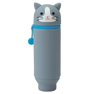 Grey Tuxedo Cat PuniLabo Stand Pen Case by Lihit Lab