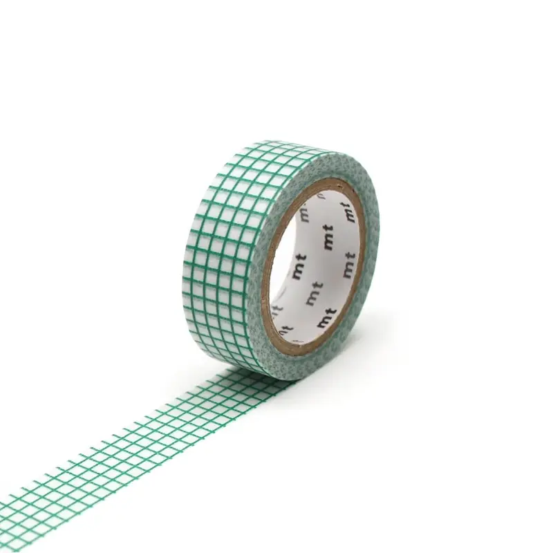 Hougan Emerald Grid 15mm Deco Series Washi Tape by MT Japan
