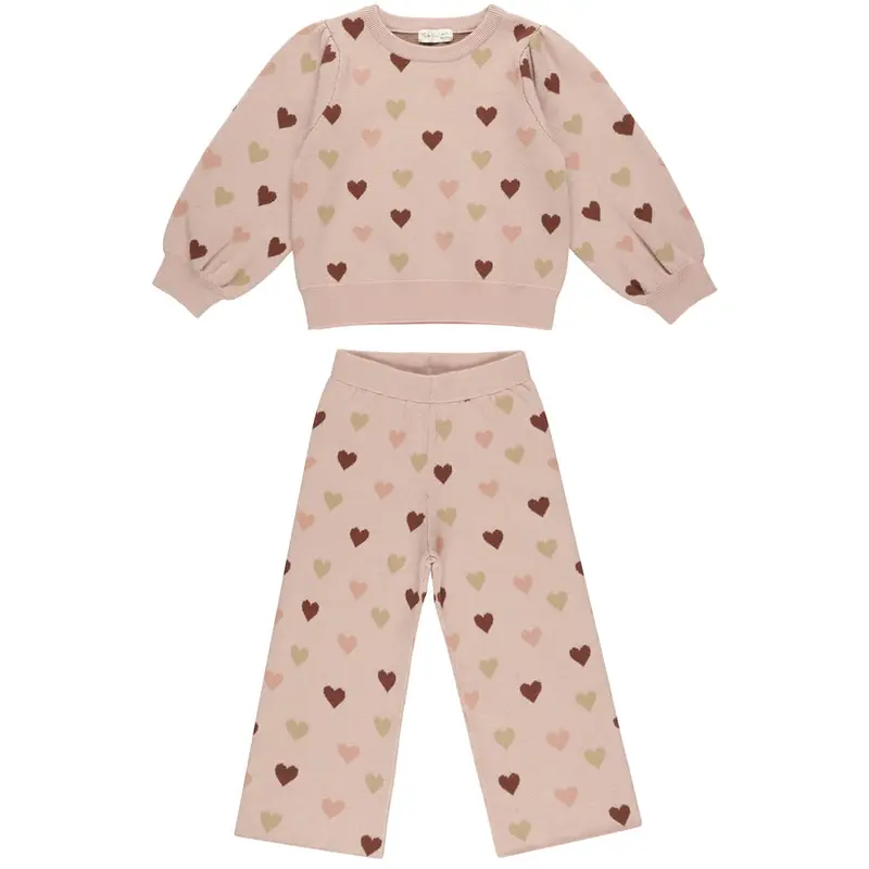 Jacquard Knit Set in Hearts by Rylee & Cru - Last One In Stock - 4-5 Years
