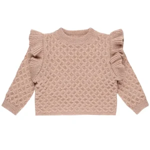 La Reina Knitted Sweater in Rose by Rylee & Cru