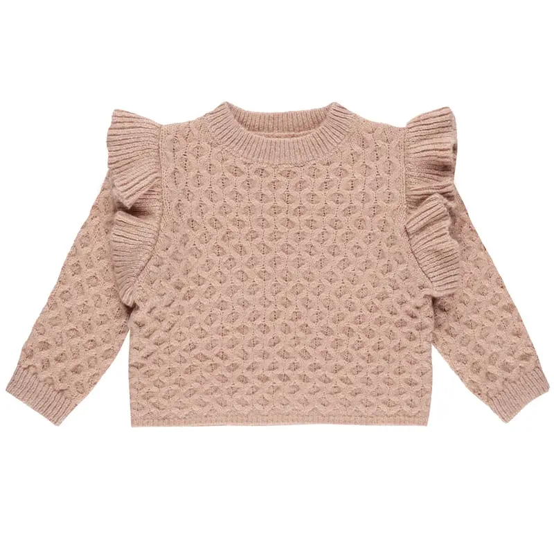 La Reina Knitted Sweater in Rose by Rylee & Cru