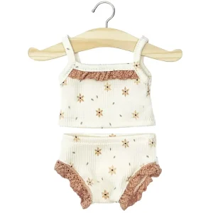 Lace Trim Girl's Underwear Set (34cm Doll) in Winter Flowers by Minikane