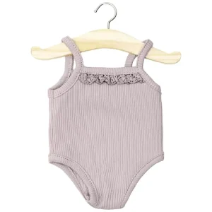 Lace Trim Ribbed Sleeveless Bodysuit (34cm Doll) in Old Rose by Minikane