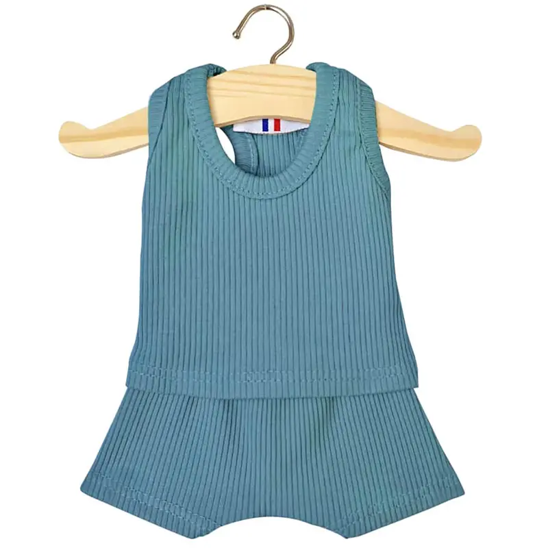 Marcel Ribbed Boy's Underwear Set (34cm Doll) in Peacock by Minikane