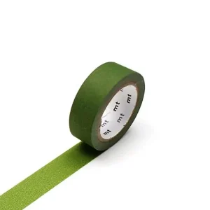 Matte Olive Green 15mm 1P Basic Washi Tape by MT Japan