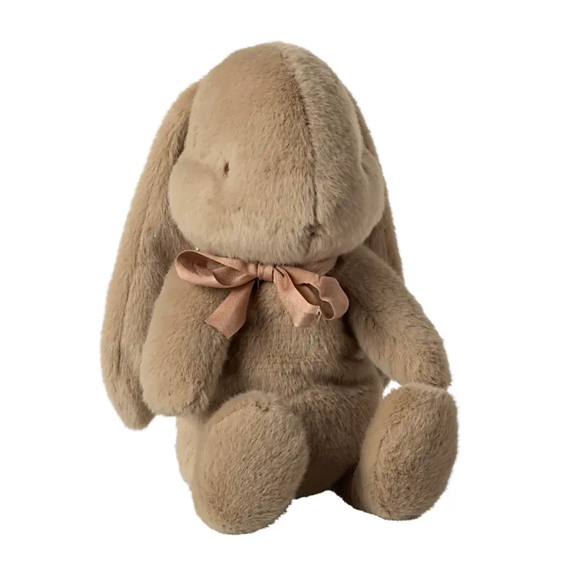 Medium Plush Bunny in Dusty Brown With Bow (34cm) By Maileg