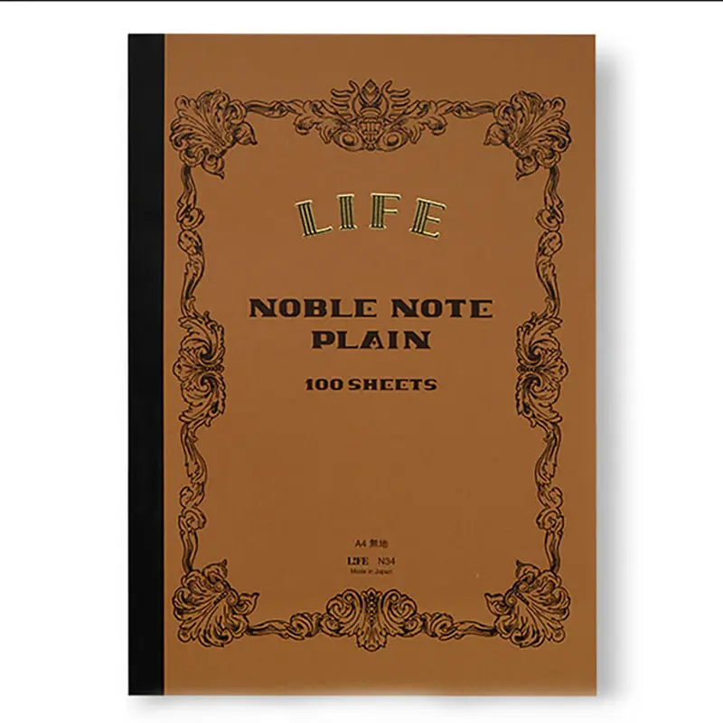 Noble Note Plain Notebook A4 (21cm x 29.7cm) in Brown by Life Japan