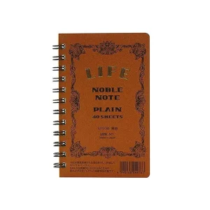 Noble Note Ring Bound Plain Notebook Mini (12.7cm x 8.5cm) in Brown by Life Japan