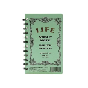 Noble Note Ring Bound Ruled Notebook Mini (12.7cm x 8.5cm) in Blue by Life Japan