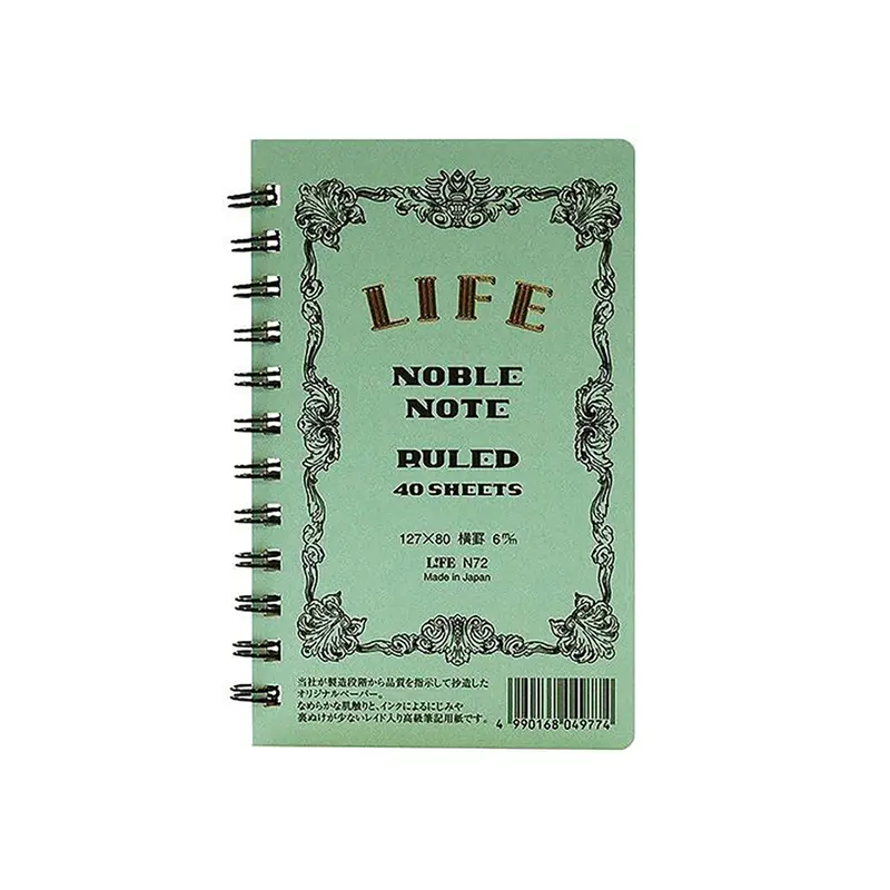 Noble Note Ring Bound Ruled Notebook Mini (12.7cm x 8.5cm) in Blue by Life Japan