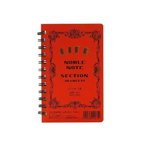 Noble Note Ring Bound Section Notebook Mini (12.7cm x 8.5cm) in Red by Life Japan