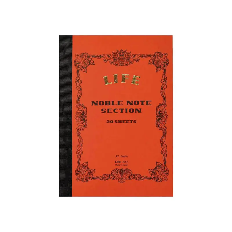 Noble Note Section Notebook Mini A7 (10.5cm x 7.4cm) in Red by Life Japan