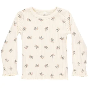 Ribbed Long Sleeve Tee in Blue Ditsy by Rylee & Cru