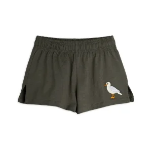 Seagull Embroidered Shorts in Black by Mini Rodini