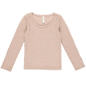 Textured Long Sleeve Top in Rose by Rylee & Cru