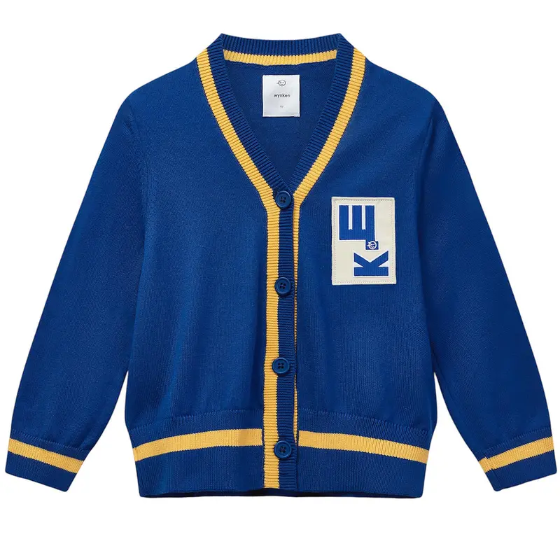 Tip Cardigan in Klein Blue / Amber by Wynken