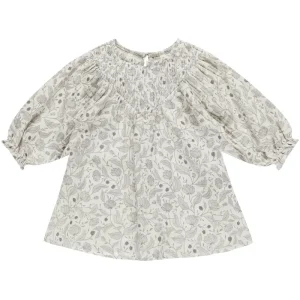 V Smocked Dress in Winter Floral by Quincy Mae