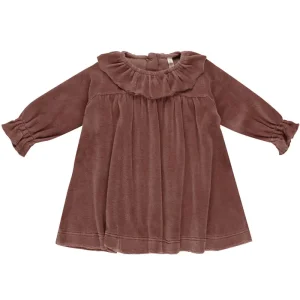 Velour Baby Dress in Cranberry by Quincy Mae - Last One In Stock - 6-12 Months