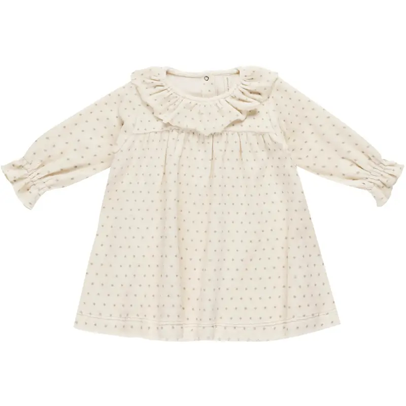Velour Baby Dress in Polka Dot by Quincy Mae - Last One In Stock - 12-18 Months