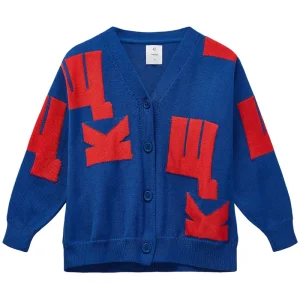 W.K Cardigan in Klein Blue / Sunset Red by Wynken