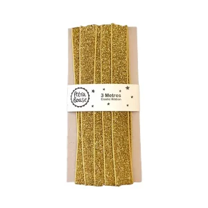 3 Metres Of Glitter Ribbon in Gold by Petra Boase
