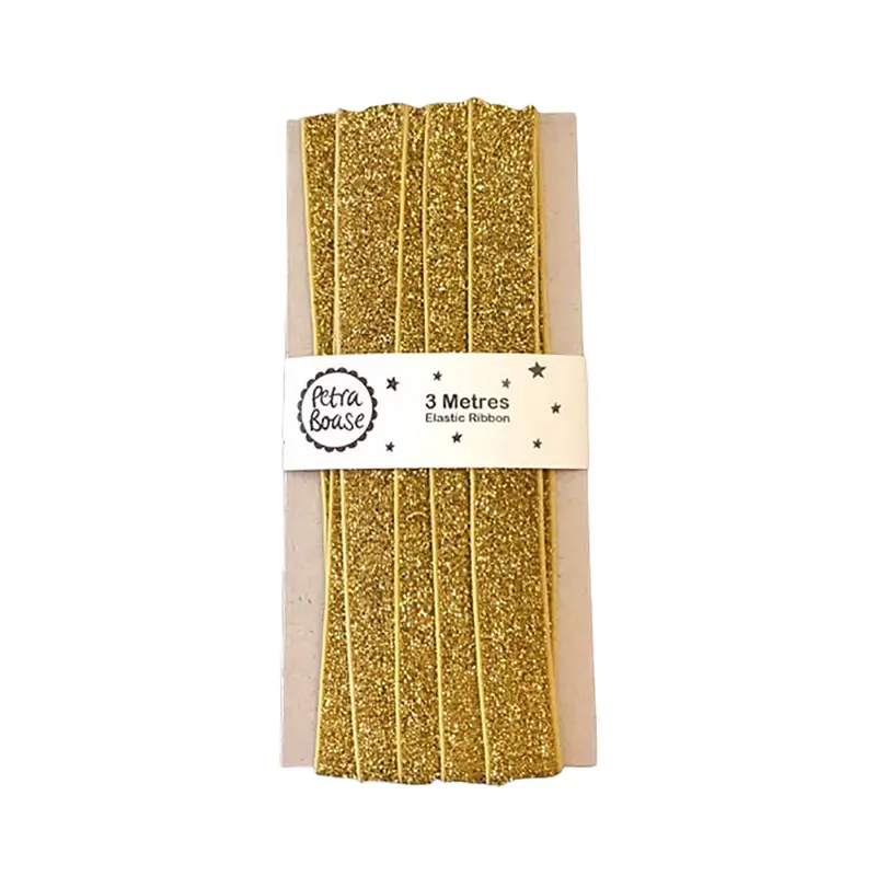 3 Metres Of Glitter Ribbon in Gold by Petra Boase
