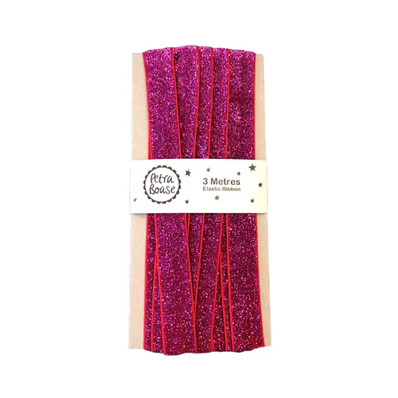 3 Metres Of Glitter Ribbon in Pink by Petra Boase