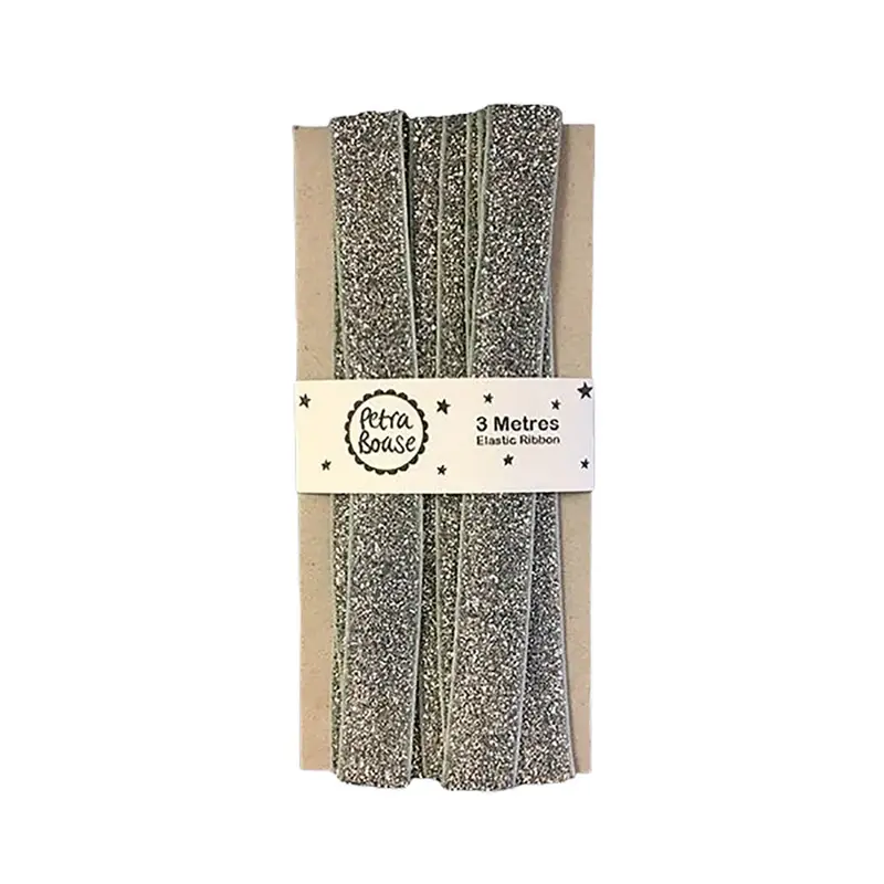 3 Metres Of Glitter Ribbon in Silver by Petra Boase