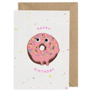 Doughnut Iron On Patch Greetings Card by Petra Boase