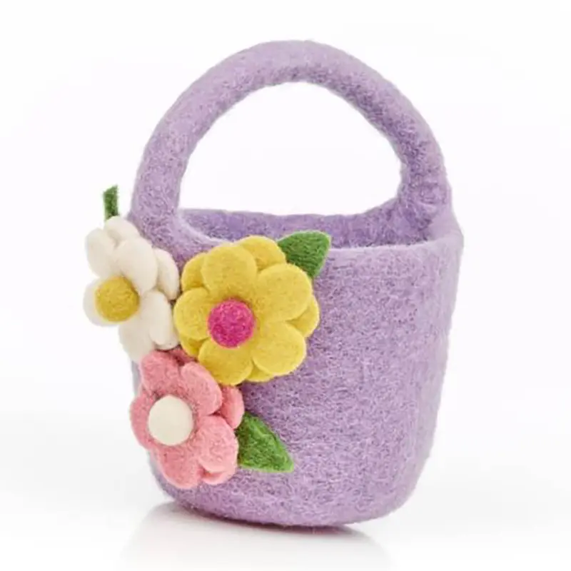 Eggcellent Easter Bucket in Lilac Floral by Felt So Good