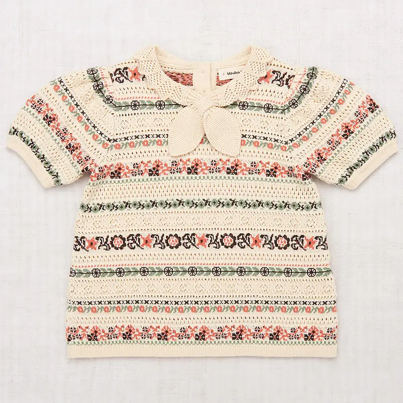 Eyelet Ribbon Kayta Blouse in String by Misha & Puff