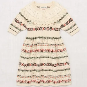 Eyelet Ribbon Nadia Dress in String by Misha & Puff