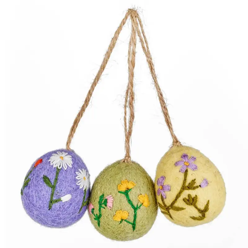 Floral Easter Egg Hanging Decorations by Felt So Good