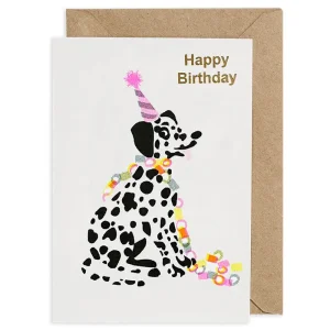 Happy Birthday Dalmatian Greetings Card by Petra Boase
