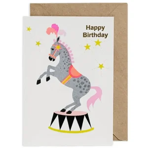 Happy Birthday Horse Greetings Card by Petra Boase