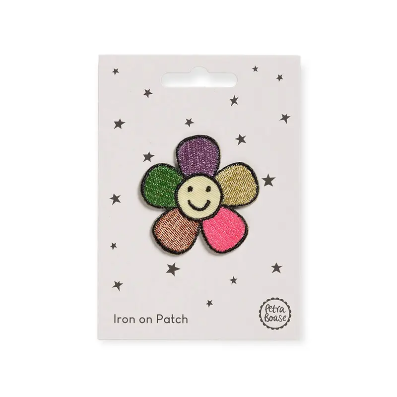 Happy Flower Iron On Patch by Petra Boase