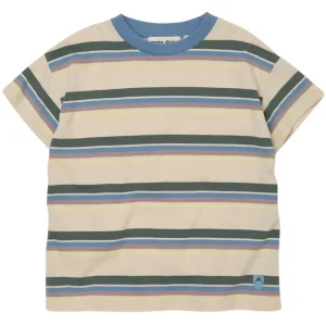 Loose T-Shirt in Lily White Stripe by Main Story - Last Ones In Stock - 2-4 Years