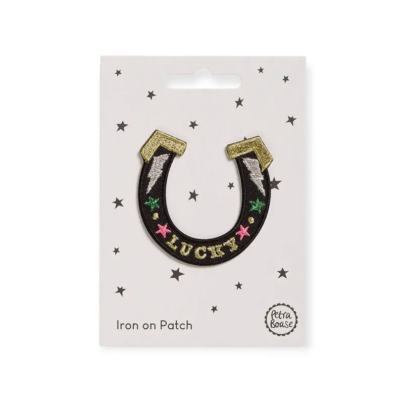 Lucky Horse Shoe Iron On Patch by Petra Boase