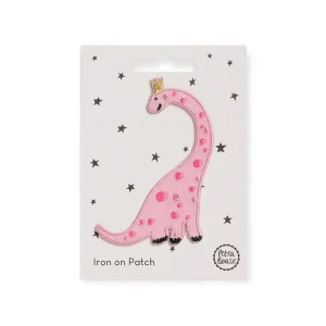 Pink Dinosaur Iron On Patch by Petra Boase