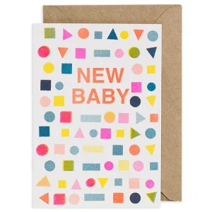 Riso Shapes New Baby Greetings Card by Petra Boase